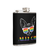 Ally Cat - Niedliche Pride Cat mit Regenbogen-Sonn Flachmann (Rechts)