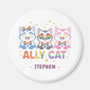 Ally Cat - Niedlicher, farbenfroher LGBTQ Prix der Magnet