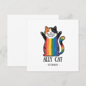 Ally Cat - Rainbow Cat LGBTQ Pride (2) (Vorne/Hinten)