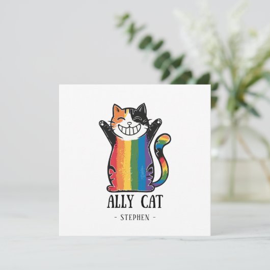 Ally Cat - Rainbow Cat LGBTQ Pride (2) (Stehend Vorderseite)