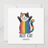 Ally Cat - Rainbow Cat LGBTQ Pride (2) (Vorderseite)