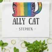 Ally Cat - Rainbow Cat LGBTQ Pride (2) Geschirrtuch (Gefaltet)