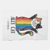 Ally Cat - Rainbow Cat LGBTQ Pride (2) Geschirrtuch (Horizontal)