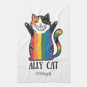 Ally Cat - Rainbow Cat LGBTQ Pride (2) Geschirrtuch