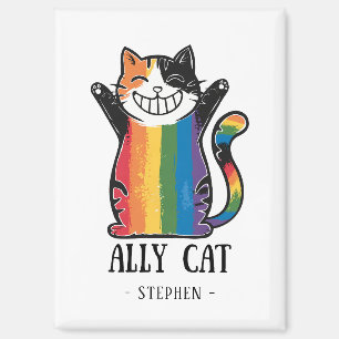 Ally Cat - Rainbow Cat LGBTQ Pride (2) Magnet