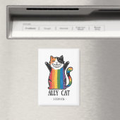 Ally Cat - Rainbow Cat LGBTQ Pride (2) Magnet (In Situ (Geschirrspüler))