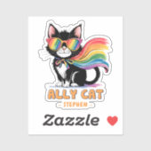 Ally Cat - Rainbow Cat LGBTQ Pride Aufkleber (Blatt)