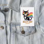 Ally Cat - Rainbow Cat LGBTQ Pride Button (Insitu)