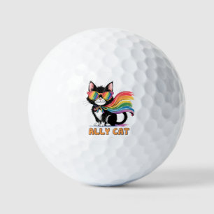 Ally Cat - Rainbow Cat LGBTQ Pride Golfball