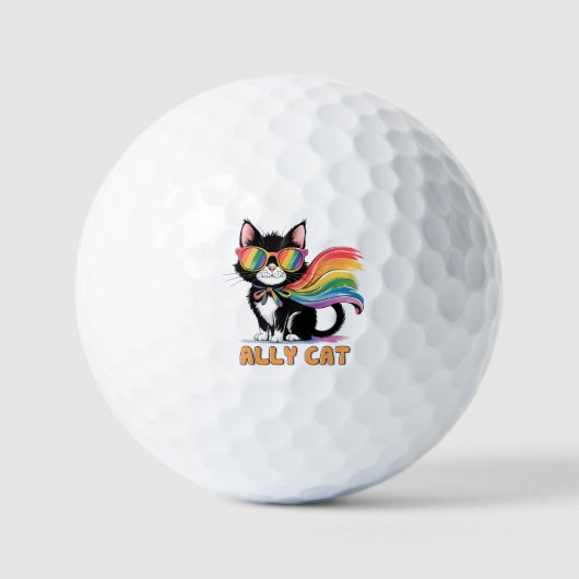 Ally Cat - Rainbow Cat LGBTQ Pride Golfball (Vorderseite)