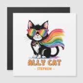 Ally Cat - Rainbow Cat LGBTQ Pride Magnetkarte (Vorne/Hinten)