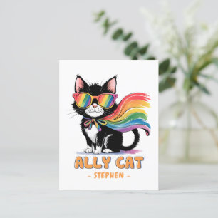 Ally Cat - Rainbow Cat LGBTQ Pride Postkarte