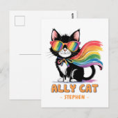 Ally Cat - Rainbow Cat LGBTQ Pride Postkarte (Vorne/Hinten)