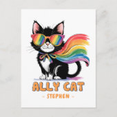 Ally Cat - Rainbow Cat LGBTQ Pride Postkarte (Vorderseite)