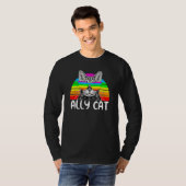 Ally Cat Rainbow Sunglasses Lgbt Gay Pride Kittys T-Shirt (Vorne ganz)