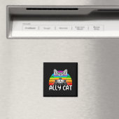 Ally Cat Rainbow Sunglasses LGBT Gay Pride Magnet (In Situ (Geschirrspüler))