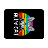 Ally Cat Rainbow Sunglasses LGBT Gay Pride Magnet (Horizontal)