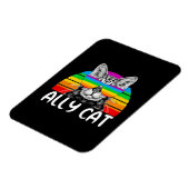 Ally Cat Rainbow Sunglasses LGBT Gay Pride Magnet (Linke Seite)
