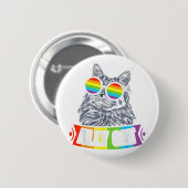 Ally Cat Straight LGBT Supporter Gay Pride Ally Ra Button (Vorne & Hinten)