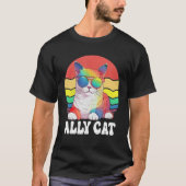 Ally Cat Straight LGBT Supporter Gay Pride Ally Ra T-Shirt (Vorderseite)