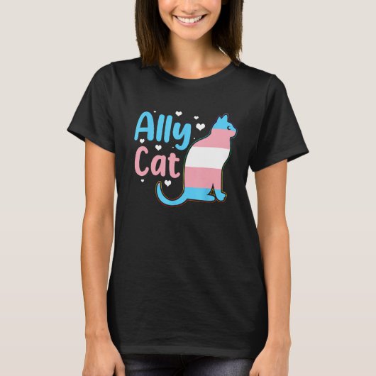Ally Cat Transgender Pride Cat Kitten LGBT Trans T-Shirt (Vorderseite)