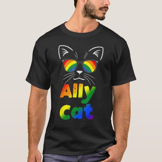 Ally Cat Transgender Trans Pride Stuff Flag Trans T-Shirt (Vorderseite)