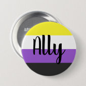Ally-Flag, nicht binär Button (Vorne & Hinten)