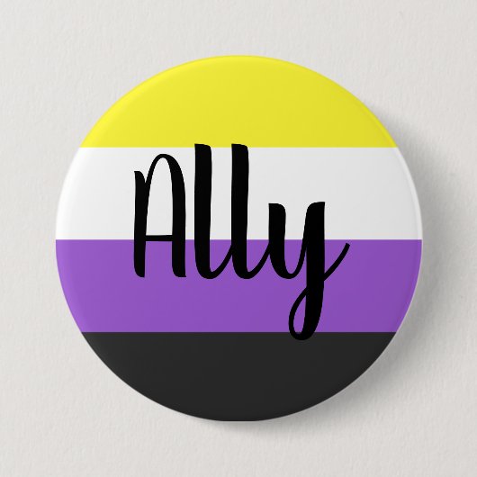 Ally-Flag, nicht binär Button (Vorderseite)