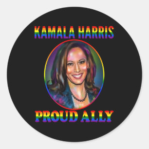 Ally Kamala Harris Unser Vp LGbt Flag Gay Pride Mo Runder Aufkleber