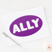 Ally LGBTQ Straight Ally Spirit Day White & Lila Ovaler Aufkleber (Umschlag)