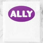 Ally LGBTQ Straight Ally Spirit Day White & Lila Ovaler Aufkleber (Tasche)