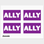 Ally LGBTQ Straight Ally Spirit Day White & Lila Rechteckiger Aufkleber (Blatt)