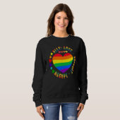 Ally Love Support Accept LGBTQ+ Rainbow Heart Gay  Sweatshirt (Vorne ganz)