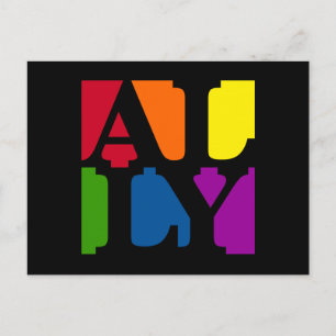 Ally Pop Black Postcard Postkarte