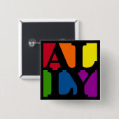 Ally Pop Square Black Button (Vorne & Hinten)