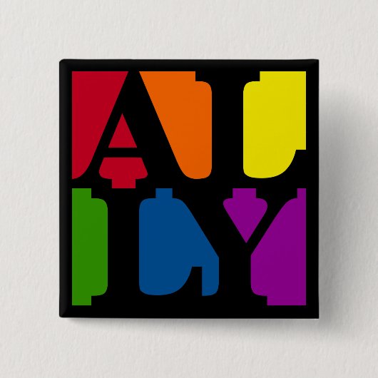 Ally Pop Square Black Button (Vorderseite)