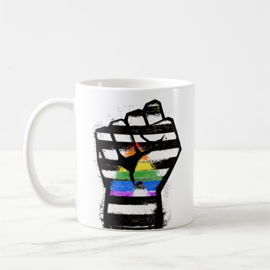 Ally Pride Fist T - Shirt Kaffeetasse (Links)