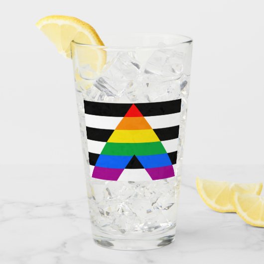 Ally Pride Flag Glas (Vorderseite Ice)