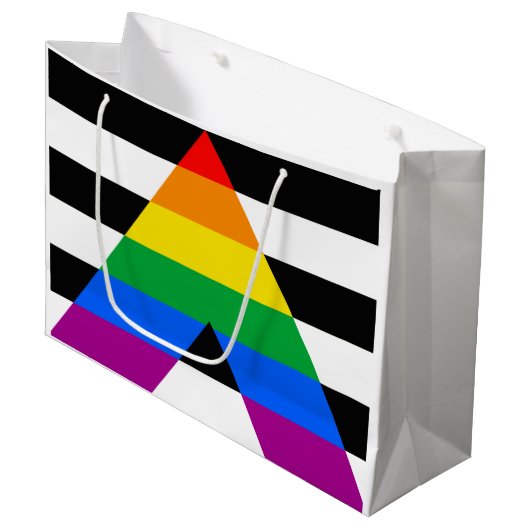 Ally Pride Flag Große Geschenktüte (Vorderseite Schrägansicht)