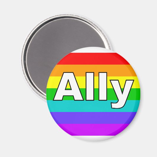 Ally Pride Flag Magnet (Vorderseite/Rückseite)