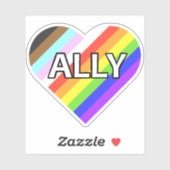 Ally Pride Heart Custom Cut Vinyl Sticker (Blatt)