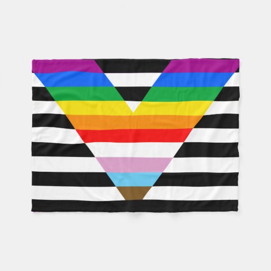 Ally Progress Pride Flag Fleecedecke (Vorderseite (Horizontal))