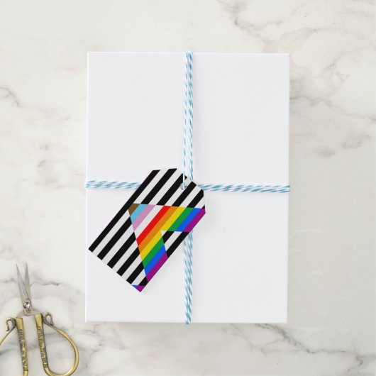 Ally Progress Pride Flag Geschenkanhänger (Mit Garn)