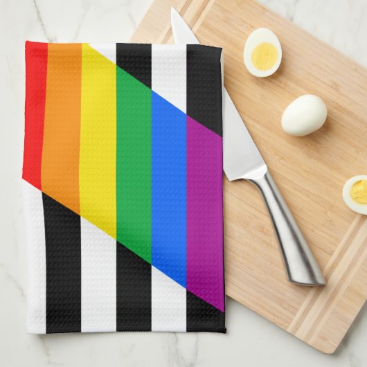 Ally Progress Pride Flag Geschirrtuch (Viertel Falte)