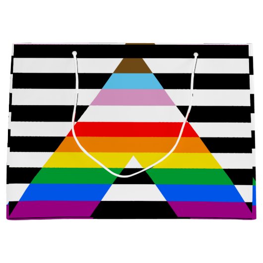 Ally Progress Pride Flag Große Geschenktüte (Vorderseite)