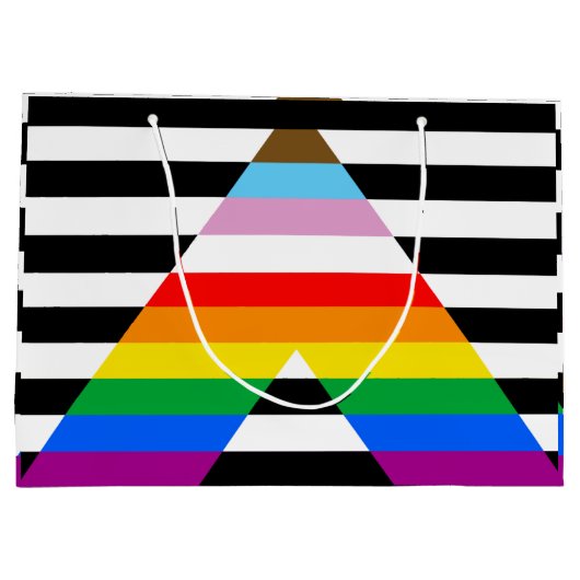 Ally Progress Pride Flag Große Geschenktüte (Rückseite)