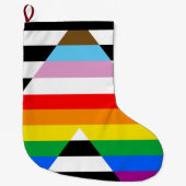 Ally Progress Pride Flag Großer Weihnachtsstrumpf (Vorderseite)
