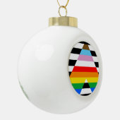 Ally Progress Pride Flag Keramik Kugel-Ornament (Links)