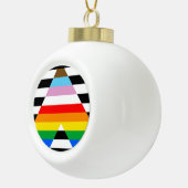 Ally Progress Pride Flag Keramik Kugel-Ornament (Rechts)