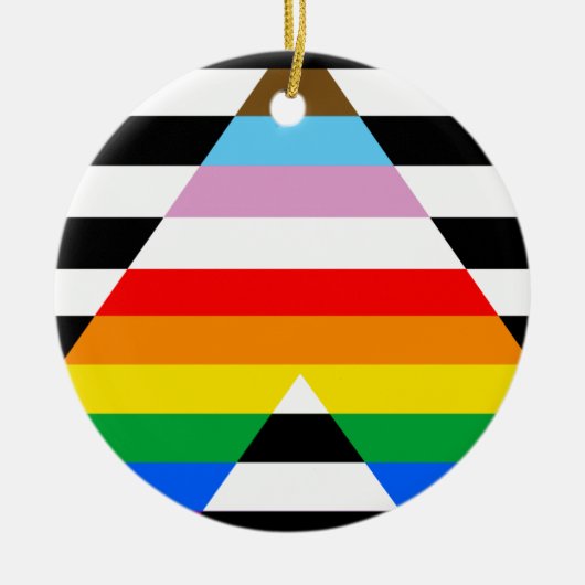 Ally Progress Pride Flag Keramik Ornament (Vorne)